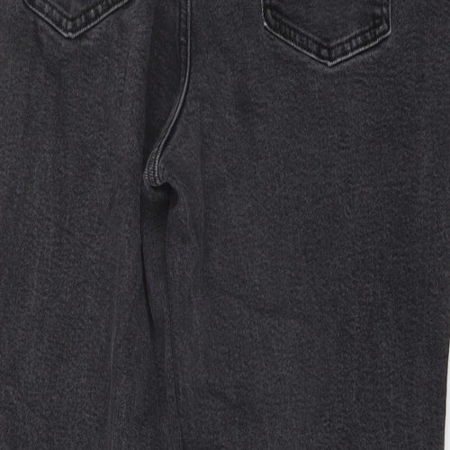 F&F Womens Grey Cotton Tapered Jeans Size 14 L26 in Regular Button