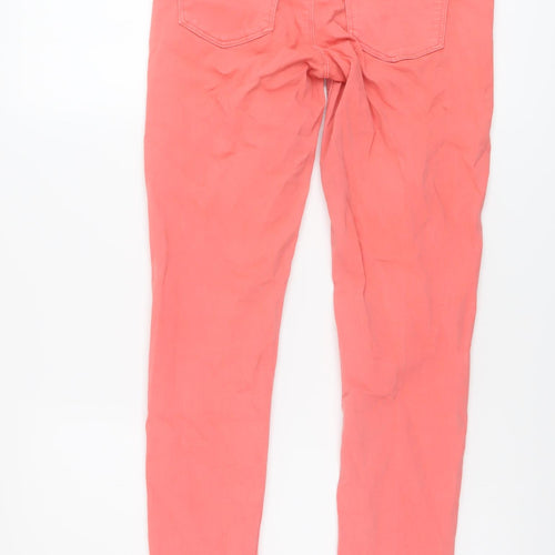 Oasis Womens Pink Cotton Skinny Jeans Size 8 L28 in Regular Button