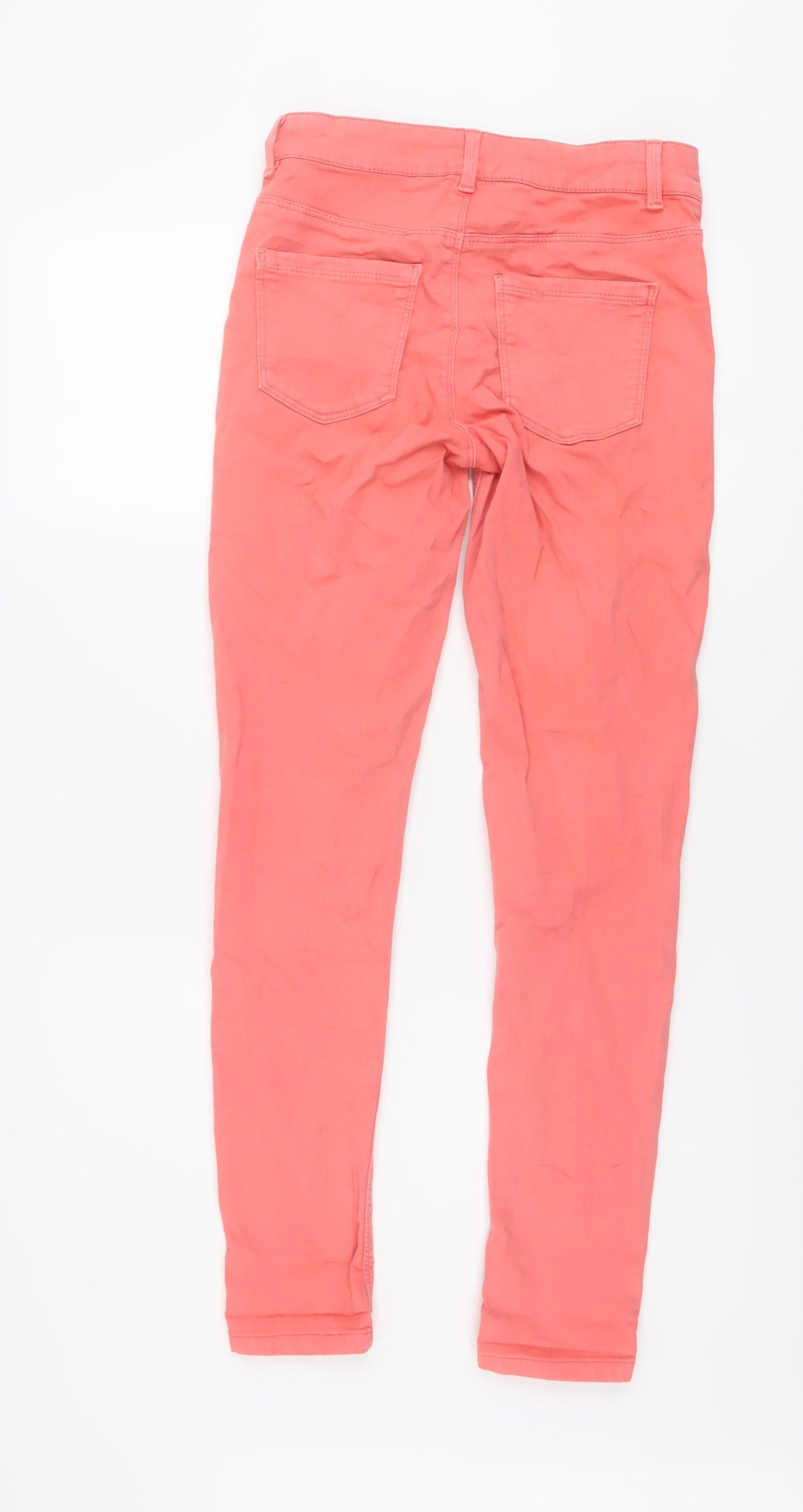 Oasis Womens Pink Cotton Skinny Jeans Size 8 L28 in Regular Button