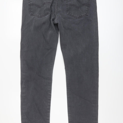 Levi's Mens Grey Cotton Straight Jeans Size 32 in L32 in Regular Button