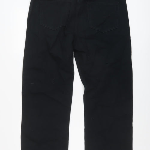 Blue Harbour Mens Blue Cotton Straight Jeans Size 36 in L29 in Regular Button