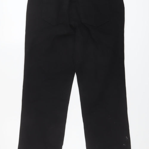 Wallis Womens Black Cotton Cropped Jeans Size 12 L23 in Regular Button
