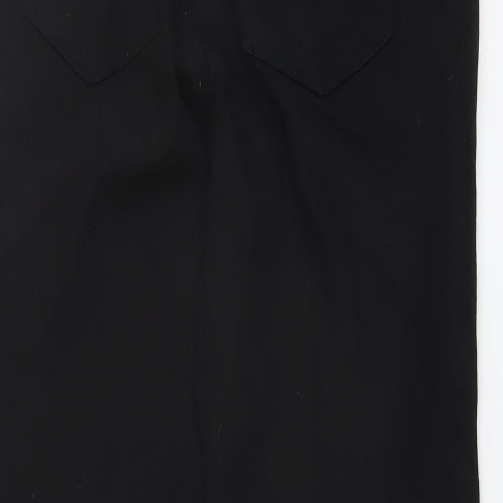 Wallis Womens Black Cotton Cropped Jeans Size 12 L23 in Regular Button