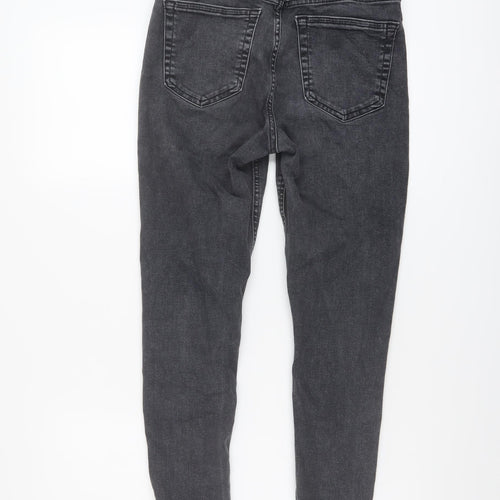 Topshop Womens Grey Cotton Skinny Jeans Size 30 in L25 in Regular Button