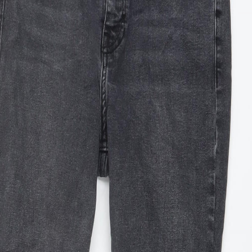 Topshop Womens Grey Cotton Skinny Jeans Size 30 in L25 in Regular Button