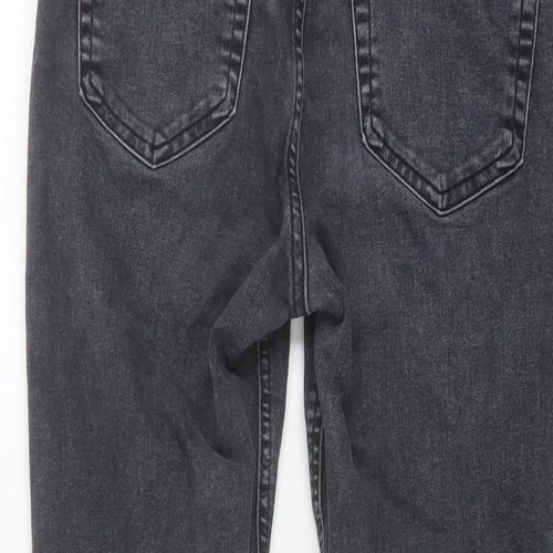 Topshop Womens Grey Cotton Skinny Jeans Size 30 in L25 in Regular Button