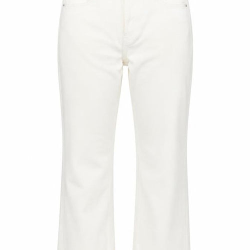 Pull&Bear Womens Ivory Cotton Bootcut Jeans Size 10 L27 in Regular Button