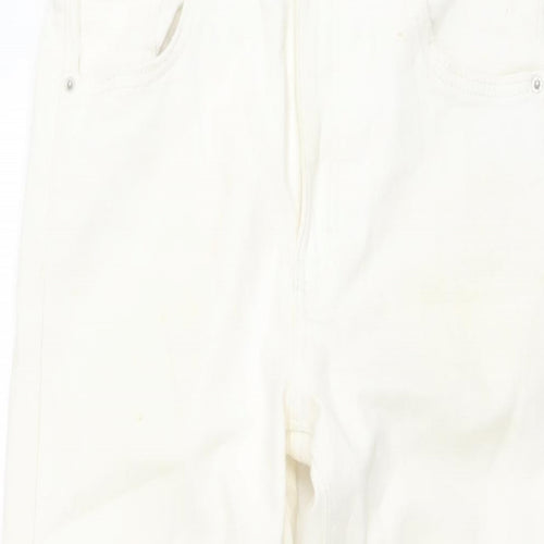 Pull&Bear Womens Ivory Cotton Bootcut Jeans Size 10 L27 in Regular Button