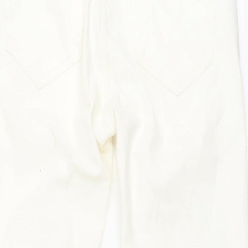 Pull&Bear Womens Ivory Cotton Bootcut Jeans Size 10 L27 in Regular Button
