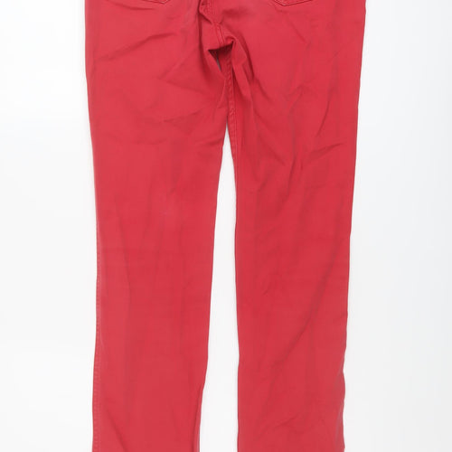 Per Una Womens Pink Cotton Straight Jeans Size 10 L31 in Regular Button