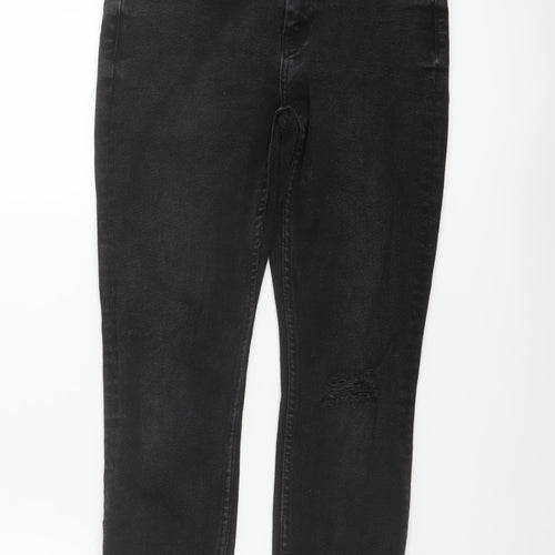 Denim & Co. Womens Black Cotton Skinny Jeans Size 12 L26 in Regular Button