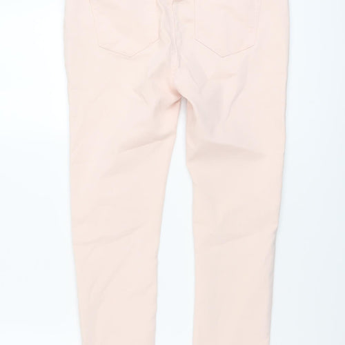 Peacocks Womens Pink Cotton Skinny Jeans Size 10 L25 in Regular Button