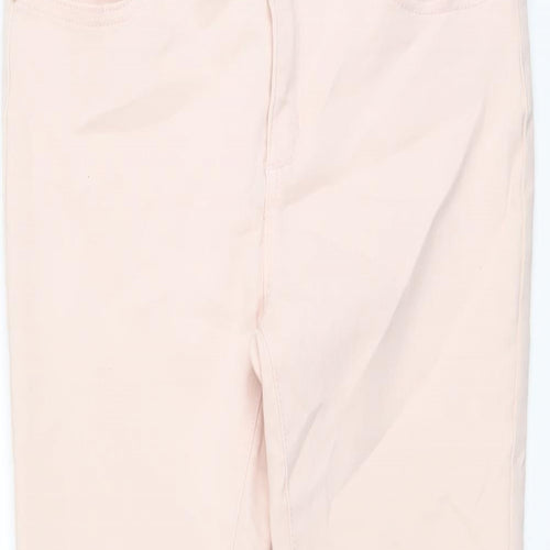 Peacocks Womens Pink Cotton Skinny Jeans Size 10 L25 in Regular Button