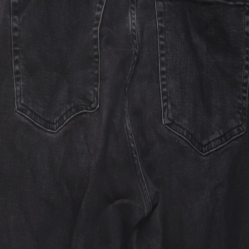 Marks and Spencer Womens Grey Cotton Mom Jeans Size 18 L26 in Regular Button