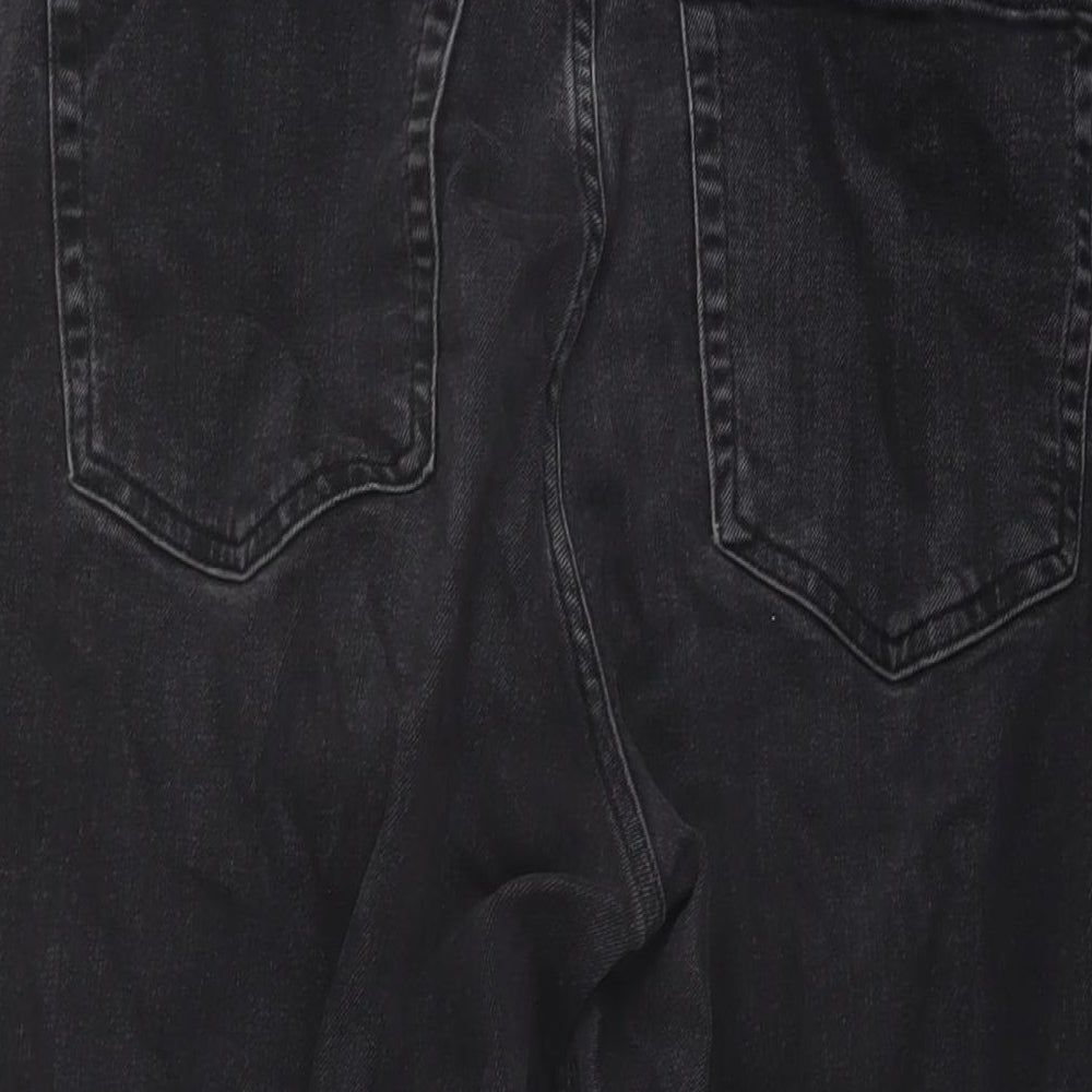 Marks and Spencer Womens Grey Cotton Mom Jeans Size 18 L26 in Regular Button