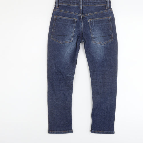 Matalan Boys Blue Cotton Skinny Jeans Size 7 Years Regular Button