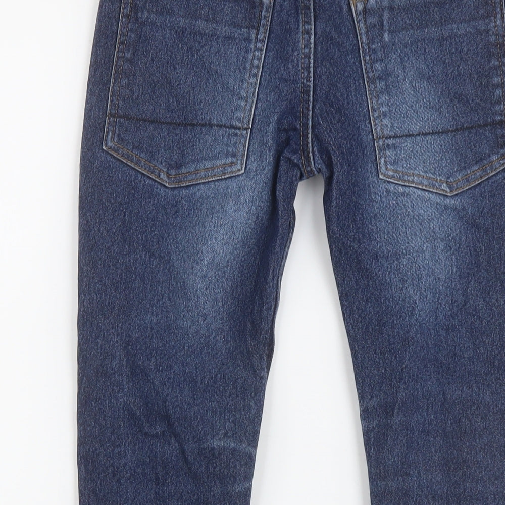 Matalan Boys Blue Cotton Skinny Jeans Size 7 Years Regular Button