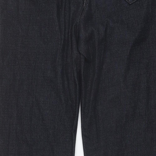 Bonmarché Womens Blue Cotton Straight Jeans Size 12 L27 in Regular Button