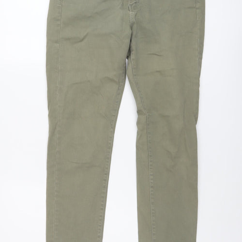 Uniqlo Womens Green Cotton Straight Jeans Size 28 in L28 in Regular Button