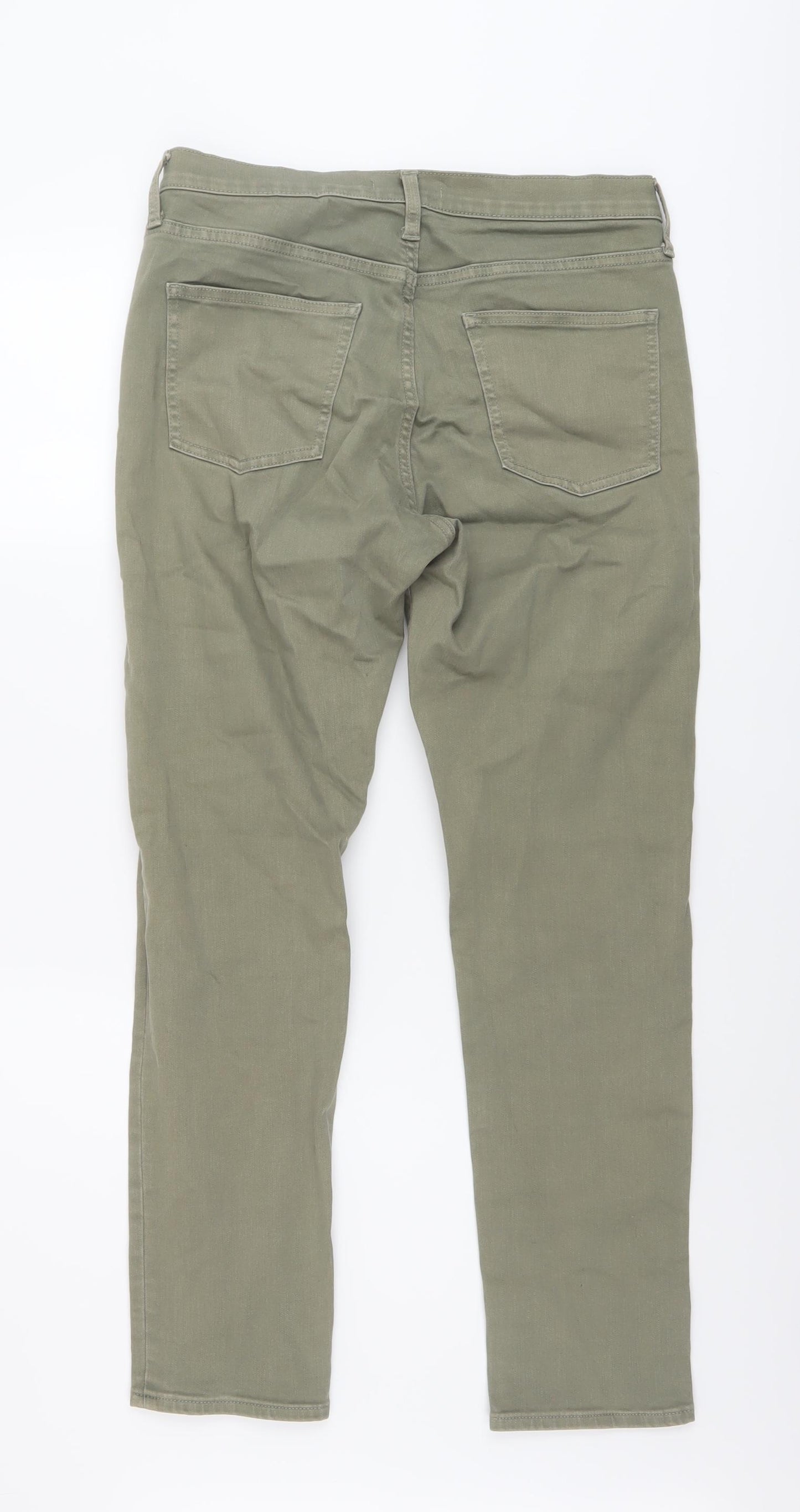Uniqlo Womens Green Cotton Straight Jeans Size 28 in L28 in Regular Button