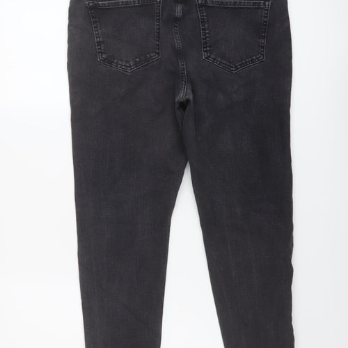 Marks and Spencer Womens Grey Cotton Cropped Jeans Size 16 L23 in Regular Button