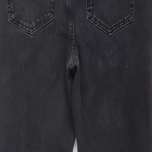 Marks and Spencer Womens Grey Cotton Cropped Jeans Size 16 L23 in Regular Button