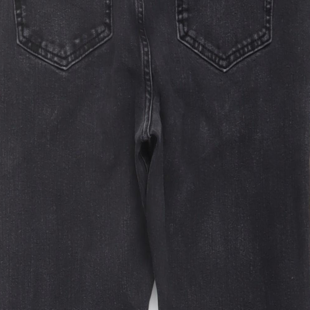 Marks and Spencer Womens Grey Cotton Cropped Jeans Size 16 L23 in Regular Button
