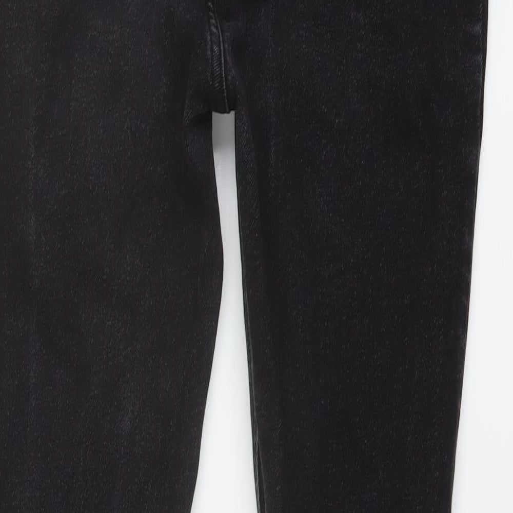 New Look Womens Black Cotton Skinny Jeans Size 14 L28 in Regular Button