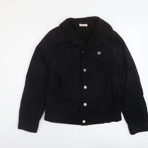 H&M Boys Black Jacket Size 13-14 Years Button