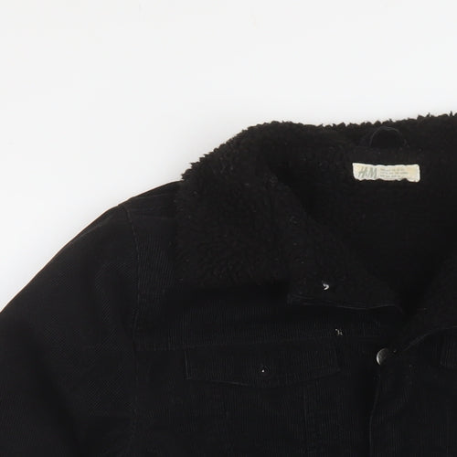 H&M Boys Black Jacket Size 13-14 Years Button