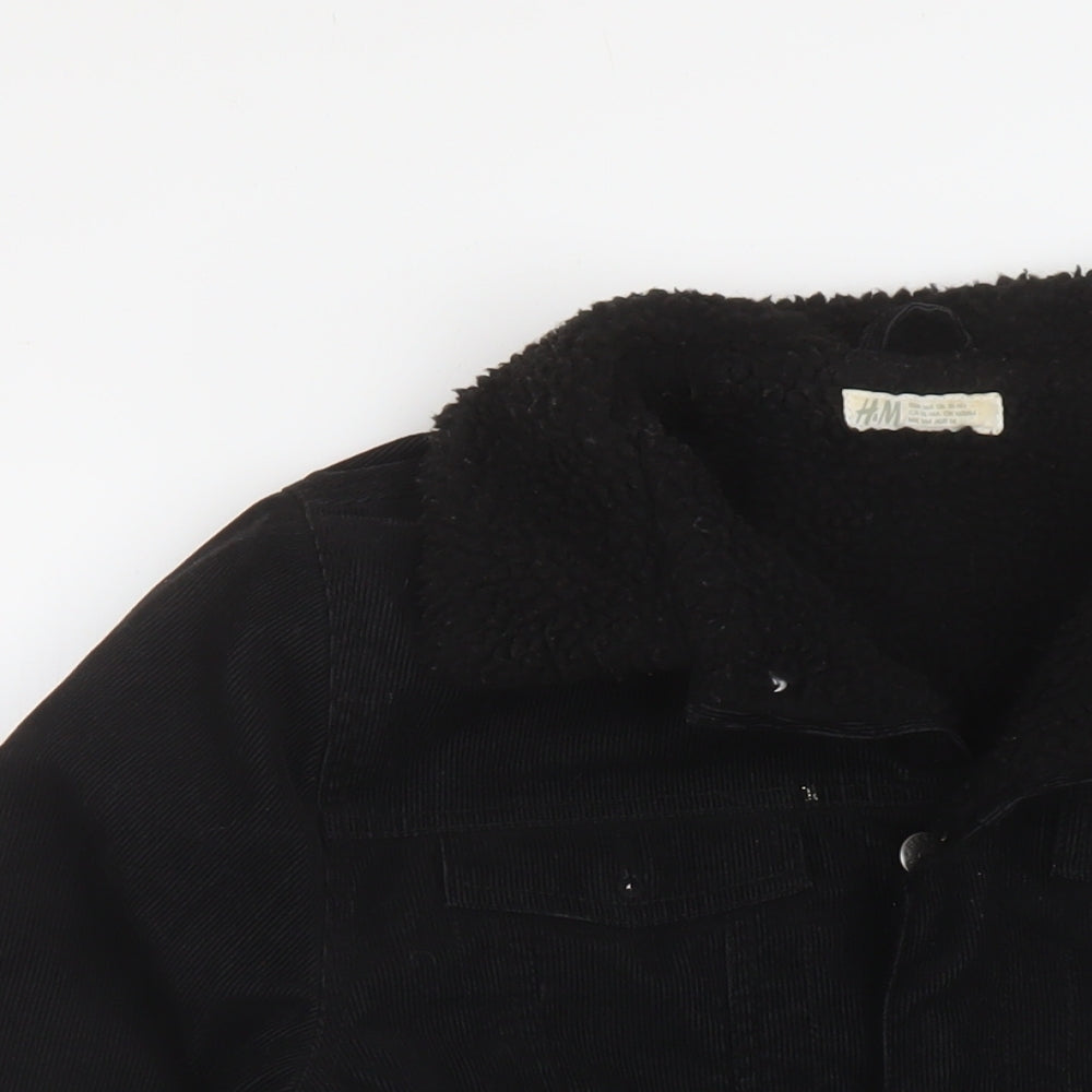 H&M Boys Black Jacket Size 13-14 Years Button