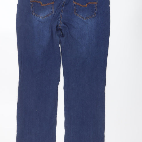 TU Womens Blue Cotton Straight Jeans Size 16 L30 in Regular Button