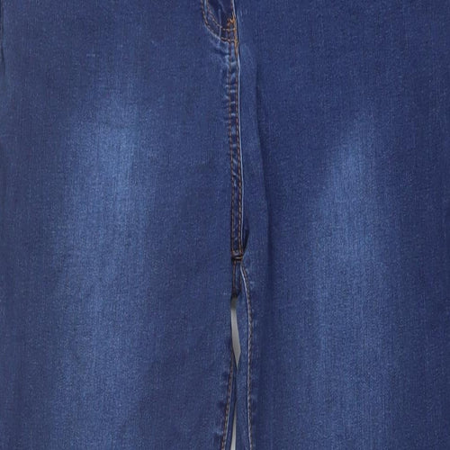 TU Womens Blue Cotton Straight Jeans Size 16 L30 in Regular Button