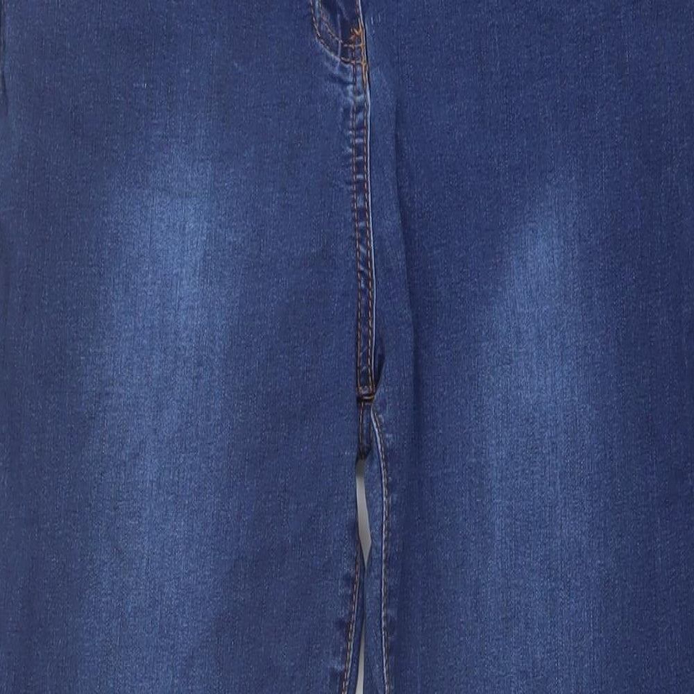 TU Womens Blue Cotton Straight Jeans Size 16 L30 in Regular Button