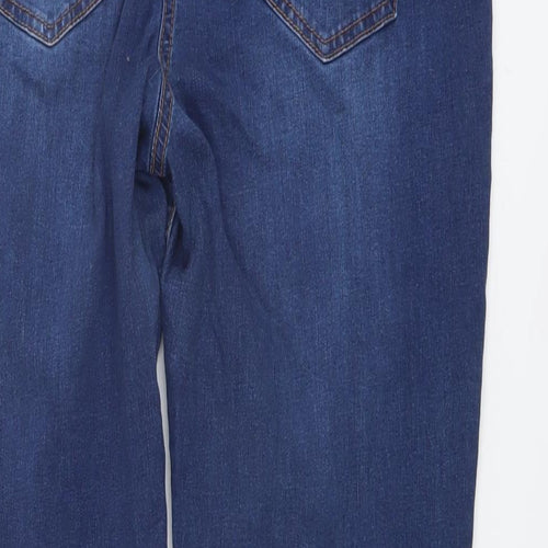 TU Womens Blue Cotton Straight Jeans Size 16 L30 in Regular Button