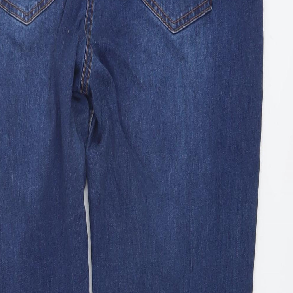 TU Womens Blue Cotton Straight Jeans Size 16 L30 in Regular Button