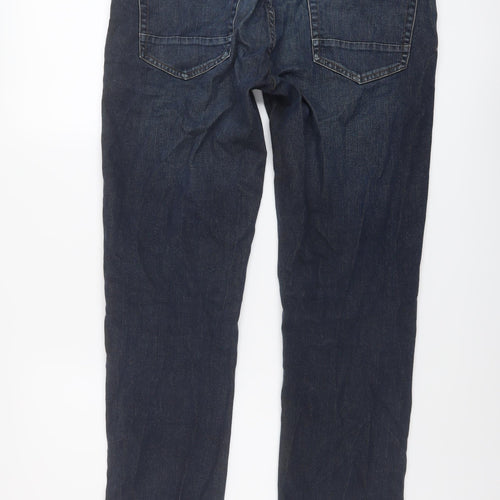 NEXT Mens Blue Cotton Straight Jeans Size 32 in L33 in Regular Button