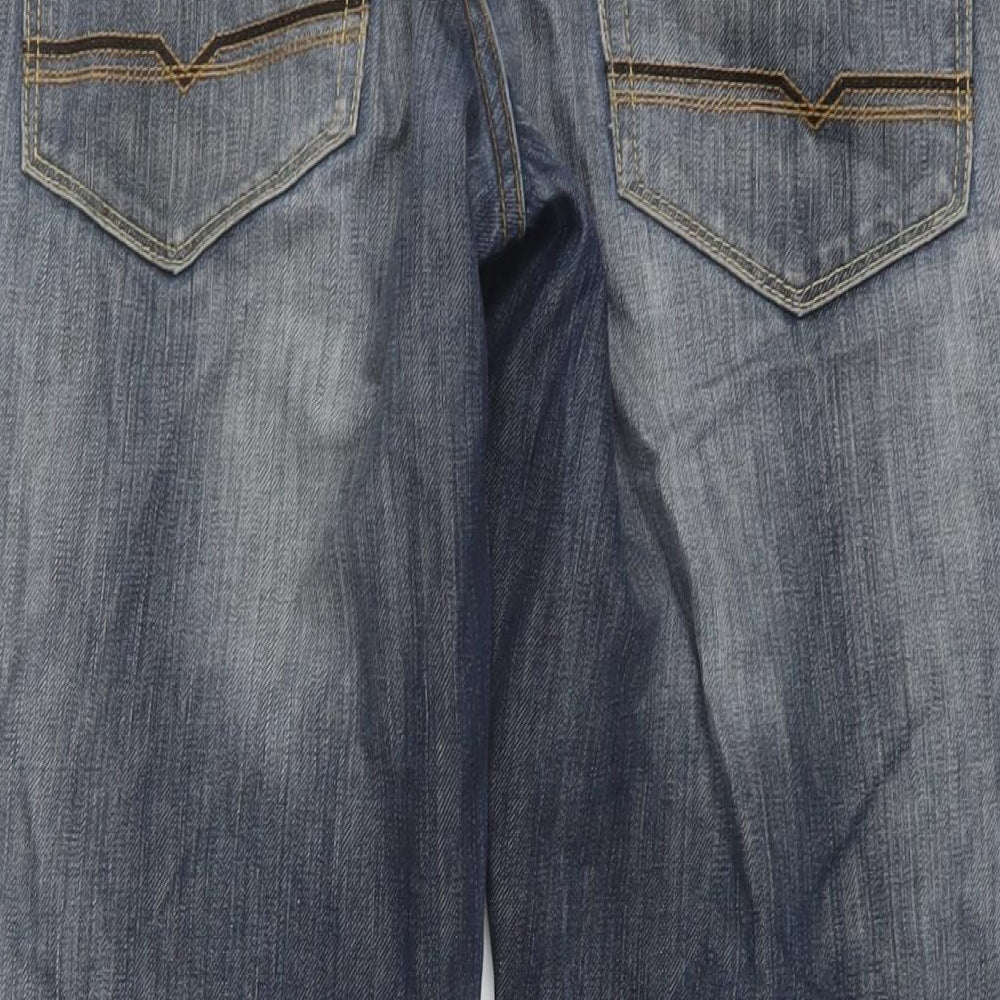 Jasper Conran Mens Blue Cotton Straight Jeans Size 32 in L29 in Regular Button