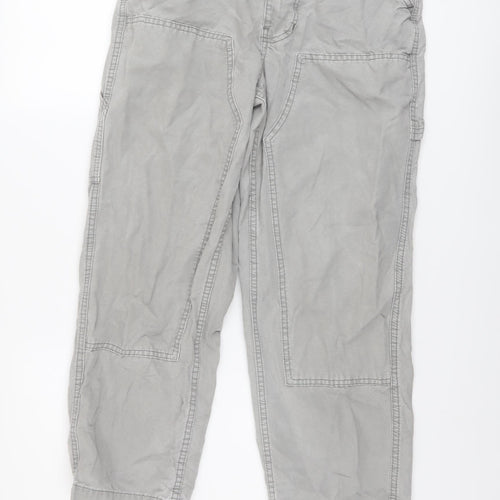 BDG Womens Grey Cotton Cargo Trousers Size 28 in L25 in Regular Button