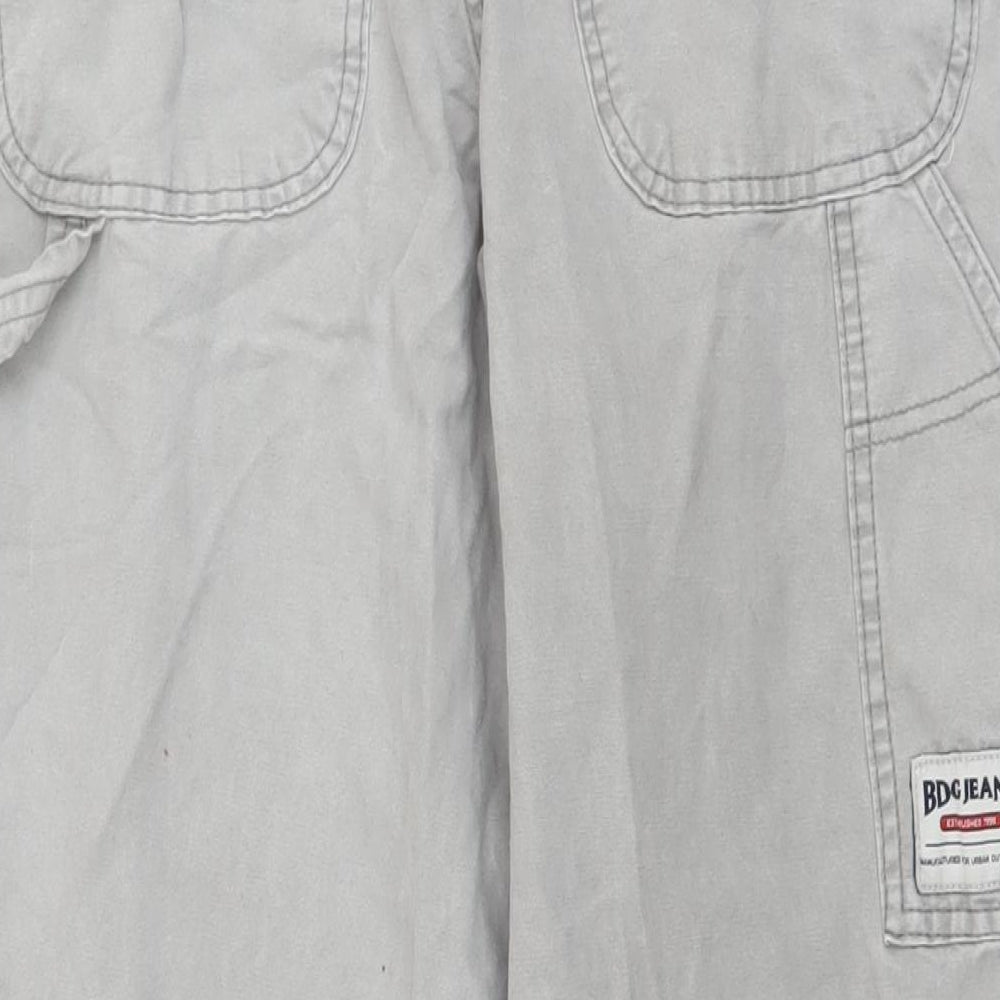 BDG Womens Grey Cotton Cargo Trousers Size 28 in L25 in Regular Button