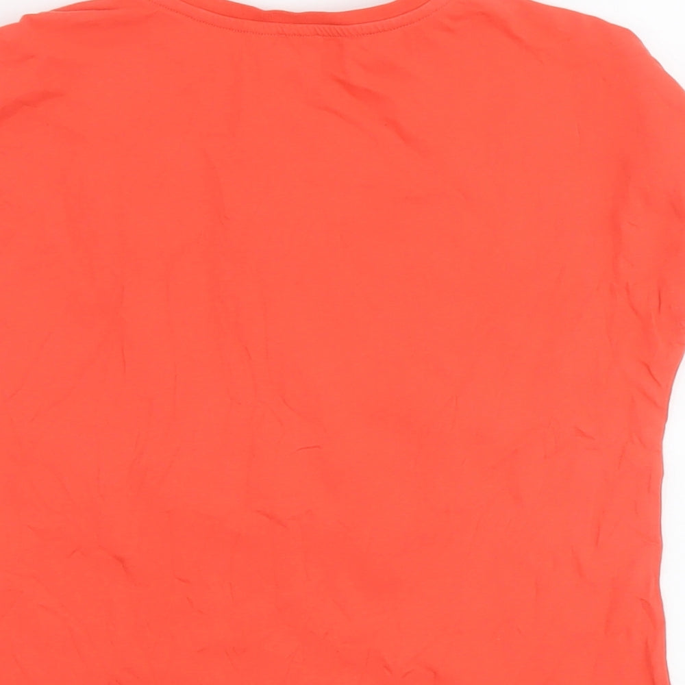 River Island Girls Orange Cotton Basic T-Shirt Size 11-12 Years Round Neck Pullover