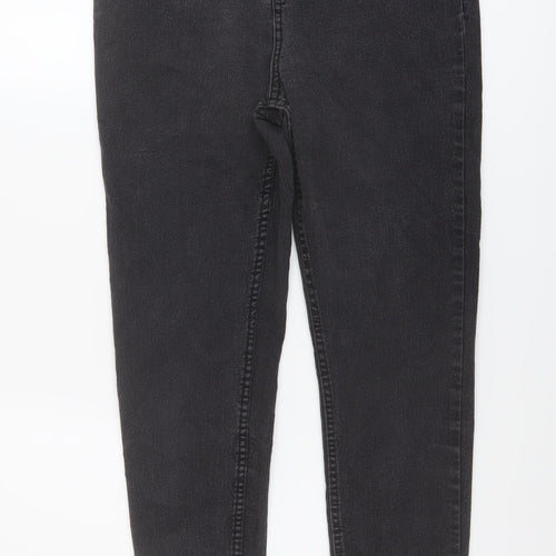 New Look Womens Grey Cotton Skinny Jeans Size 14 L27 in Regular Button