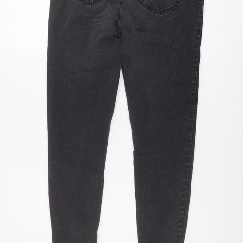 New Look Womens Grey Cotton Skinny Jeans Size 14 L27 in Regular Button