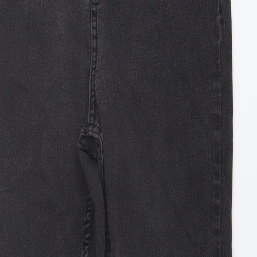 New Look Womens Grey Cotton Skinny Jeans Size 14 L27 in Regular Button