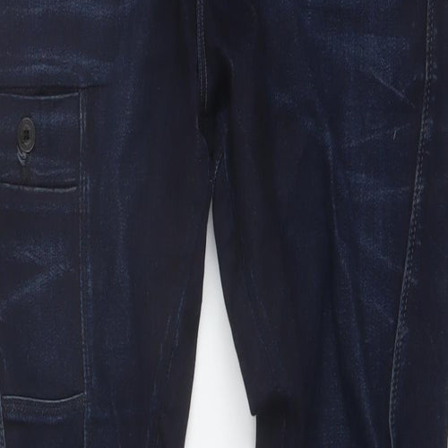JACK & JONES Mens Blue Cotton Straight Jeans Size 34 in L31 in Regular Button