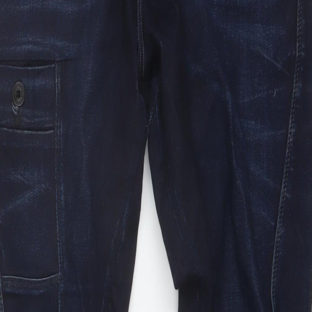 JACK & JONES Mens Blue Cotton Straight Jeans Size 34 in L31 in Regular Button