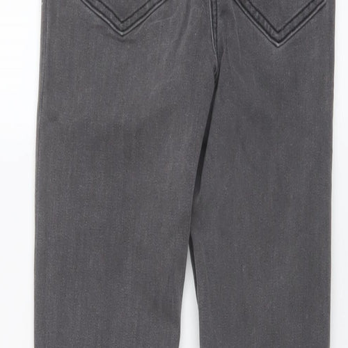 George Girls Grey Cotton Skinny Jeans Size 11-12 Years Regular Button
