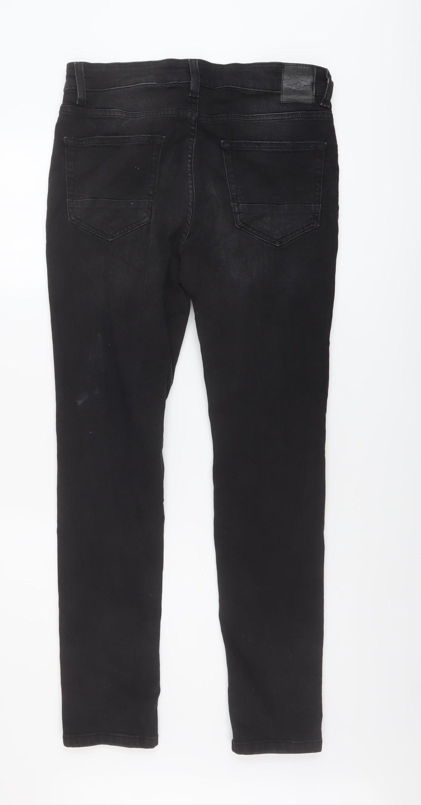 ONLY & SONS Mens Black Cotton Skinny Jeans Size 30 in L29 in Regular Button