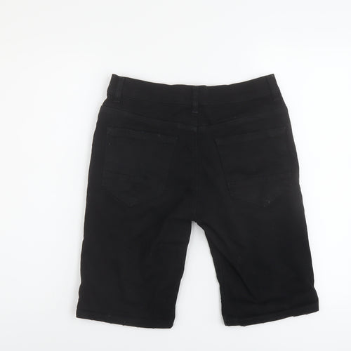 Denim & Co. Mens Black Cotton Bermuda Shorts Size 28 in L11 in Regular Button
