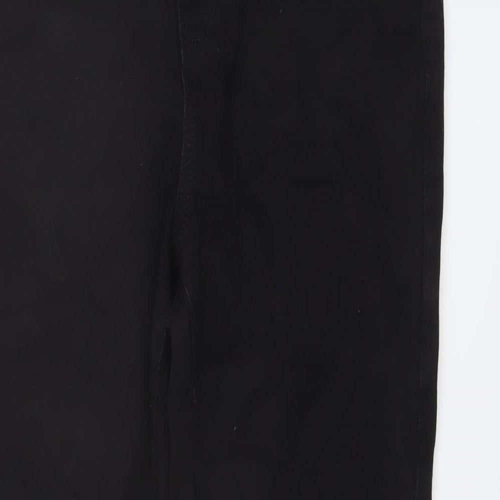 NEXT Womens Black Cotton Straight Jeans Size 12 L27 in Regular Button